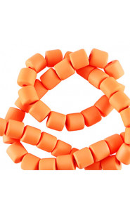 Polymer tube beads 6mm - Peach orange